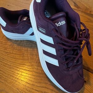 Adidas Maroon Sneakers with White Accents